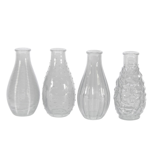 Clear Vintage Bud Vase (Assorted) -14cm  x 7cm