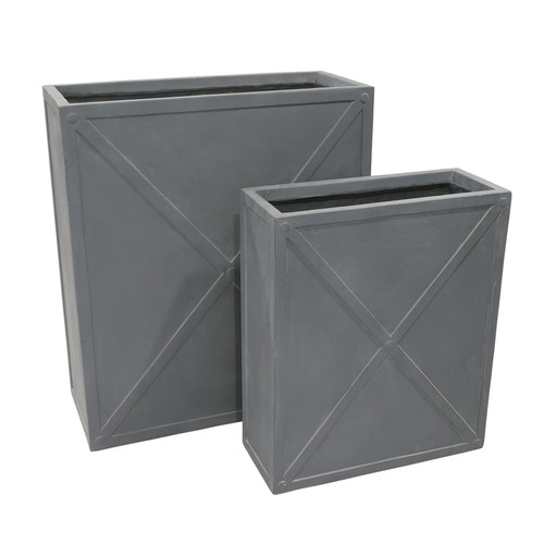 Set of 2 Grey Hortus Planters Set of 2 Grey Hortus Planters