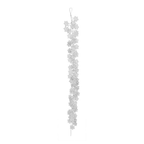 Silver Glitter Snowflake Garland (180cm) Silver Glitter Snowflake Garland (180cm)