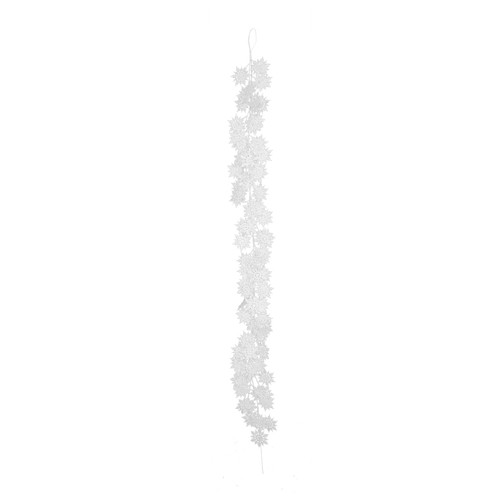 White Glitter Snowflake Garland (180cm) White Glitter Snowflake Garland (180cm)