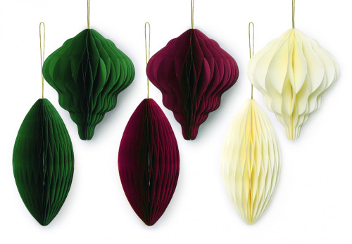 Mixed Paper Baubles (Pack of 6) Mixed Paper Baubles (Pack of 6)