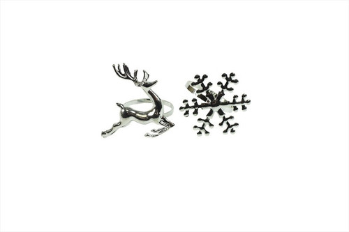Silver Napkin Ring (Snowflake or Reindeer) (Assorted Designs) Silver Napkin Ring (Snowflake or Reindeer) (Assorted Designs)