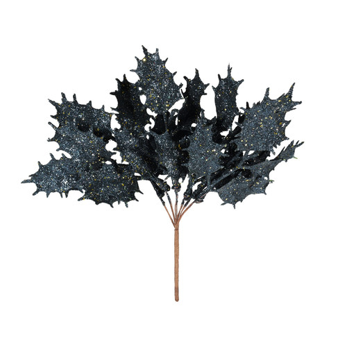 Navy Glitter Holly Pick (H20cm) Navy Glitter Holly Pick (H20cm)