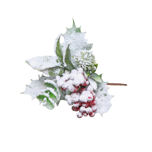 Eucalyptus, holly and Red Berry Snowy pick Eucalyptus, holly and Red Berry Snowy pick