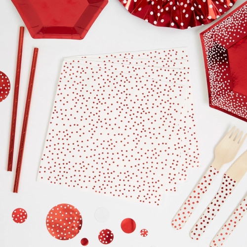 Red & White Dots Napkin (Pack of 16) Red & White Dots Napkin (Pack of 16)