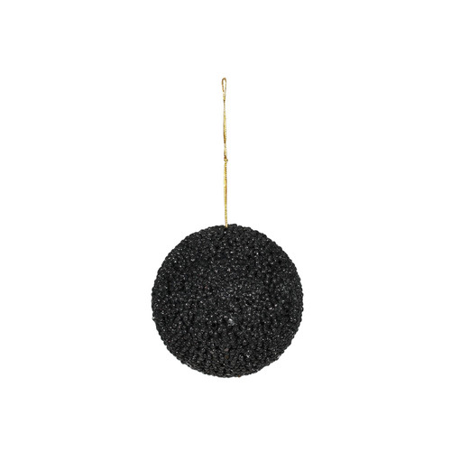 Black Beaded Glitter Bauble (Dia10cm)