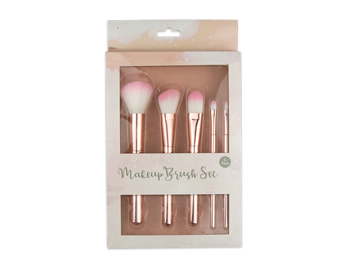 Pink Chrome Makeup Brush Set (5pcs) Pink Chrome Makeup Brush Set (5pcs)