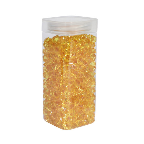 Small Yellow Acrylic Stone in Square Jar (320gr) Small Yellow Acrylic Stone in Square Jar (320gr)