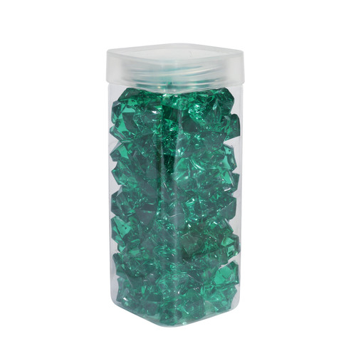 Large Dark Green Acrylic Stones in Square Jar (300gr) Large Dark Green Acrylic Stones in Square Jar (300gr)