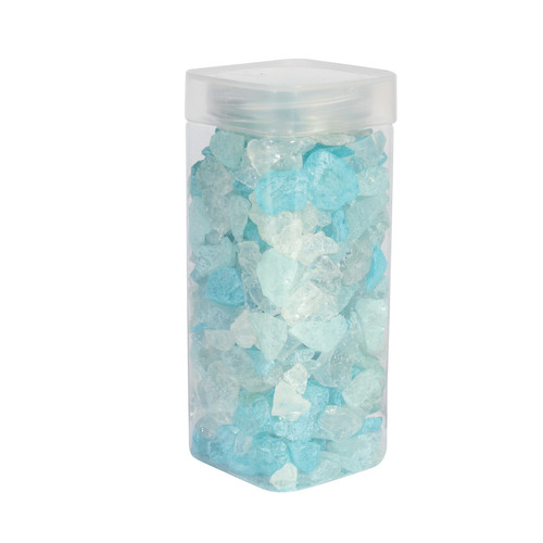 10-20mm Pearlised White and Blue Glass Stones (750g) 10-20mm Pearlised White and Blue Glass Stones (750g)