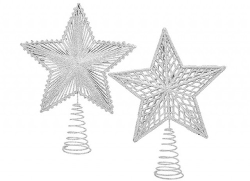 Silver Large Star Tree Topper (Assorted)