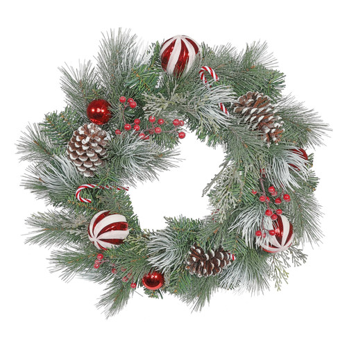 Red and White Candy Cane Wreath (55cm) Red and White Candy Cane Wreath (55cm)