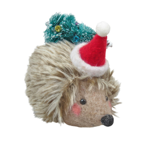 Felt Hedgehog with Christmas Hat Hanging Decoration (5.5cm) Felt Hedgehog with Christmas Hat Hanging Decoration (5.5cm)