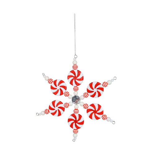 Red and White Snowflake Hanging Decoration (20cm) Red and White Snowflake Hanging Decoration (20cm)