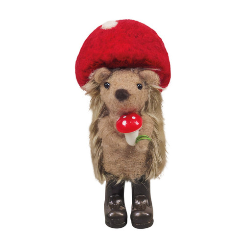 Felt Hedgehog with Toadstool Hat Hanging Decoration (12cm) Felt Hedgehog with Toadstool Hat Hanging Decoration (12cm)