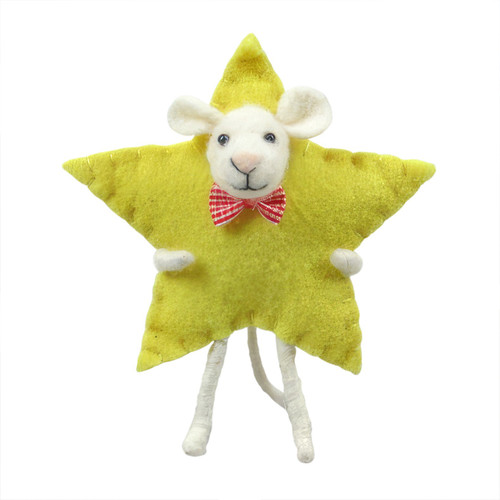 Felt Mouse in Star Costume Hanging Decoration (14cm)