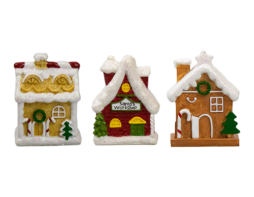Glittery House Ornaments (Assorted) Glittery House Ornaments (Assorted)