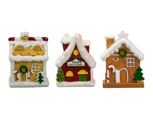 Glittery House Ornaments (Assorted) Glittery House Ornaments (Assorted)