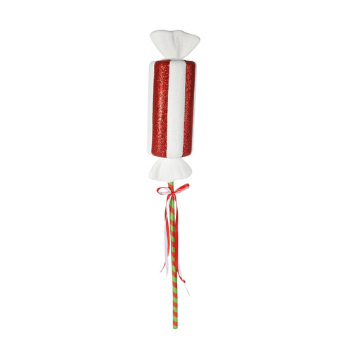 Red and White Glitter Candy Tube Spray (62cm)