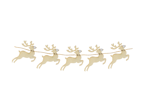 Wooden Reindeer Bunting (1.5m) Wooden Reindeer Bunting (1.5m)