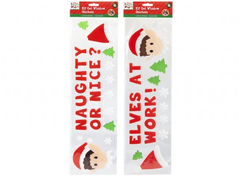 Naughty Elf Gel Window Stickers (Assorted)