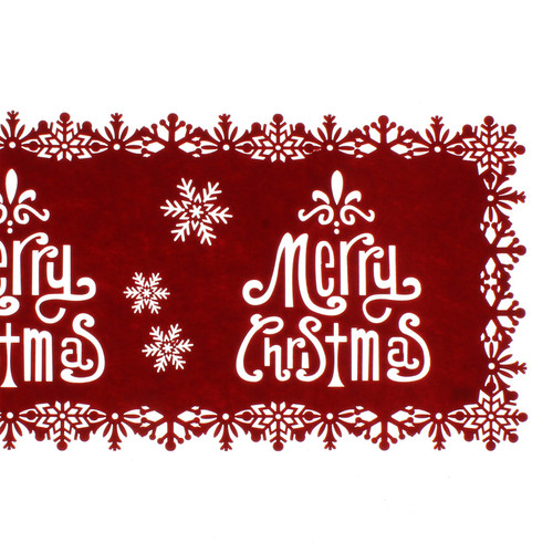 Red Merry Christmas Table Runner