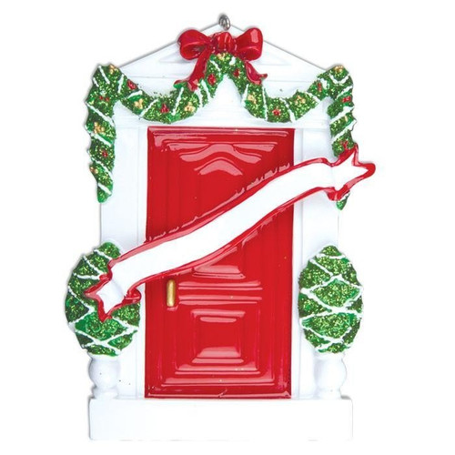 Personalised Christmas Red Door Decoration 