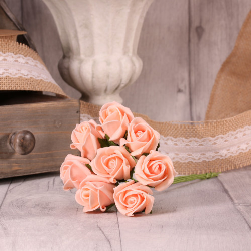 Bunch of 8 Sort Peach Foam Tea Rose Bunch of 8 Sort Peach Foam Tea Rose