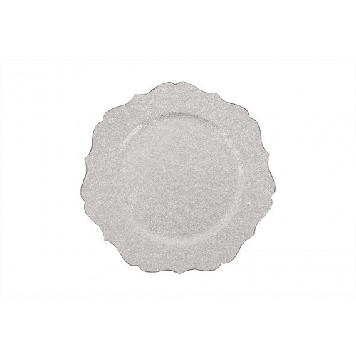 Silver Glitter Charger Plate 