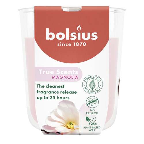Bolsius True Scents Fragrance Small Candle Glass- Magnolia Bolsius True Scents Fragrance Small Candle Glass- Magnolia
