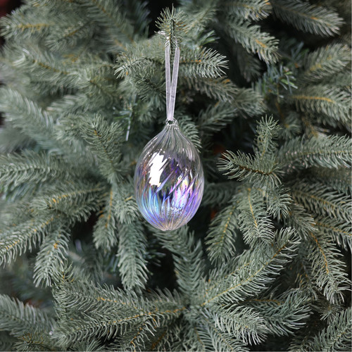 Iridescent Glass Terzo Egg Hanging Decoration Iridescent Glass Terzo Egg Hanging Decoration