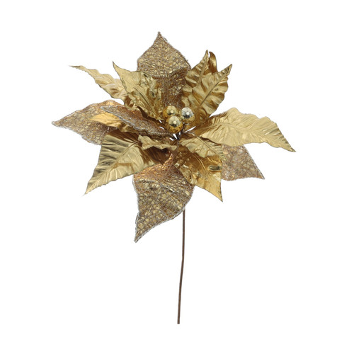 Giant Poinsettia Head - Gold (50cm) Giant Poinsettia Head - Gold (50cm)