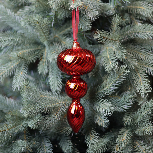 Red Glass Trio Finial (22cm) Red Glass Trio Finial (22cm)