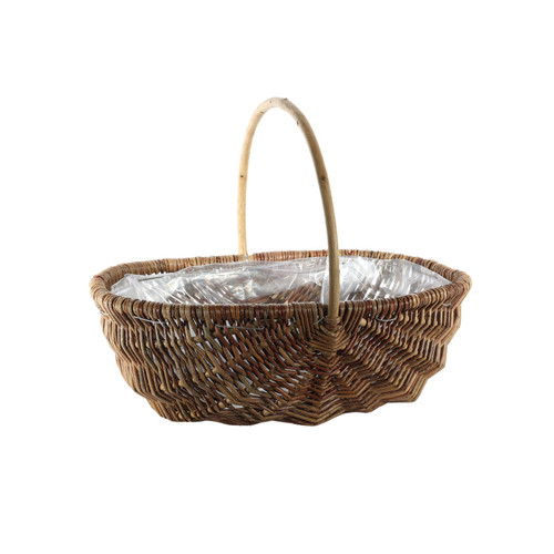 Oval Split Willow Basket Handle and Liner Natural (31cm)  Oval Split Willow Basket Handle and Liner Natural (31cm)