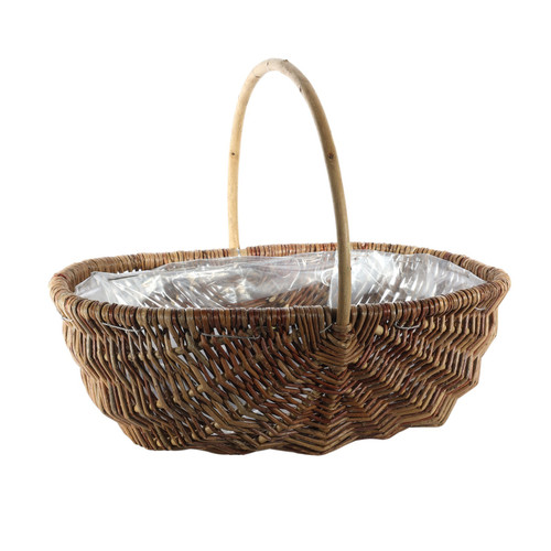 Oval Split Willow Basket Handle and Liner Natural (42cm) Oval Split Willow Basket Handle and Liner Natural (42cm)