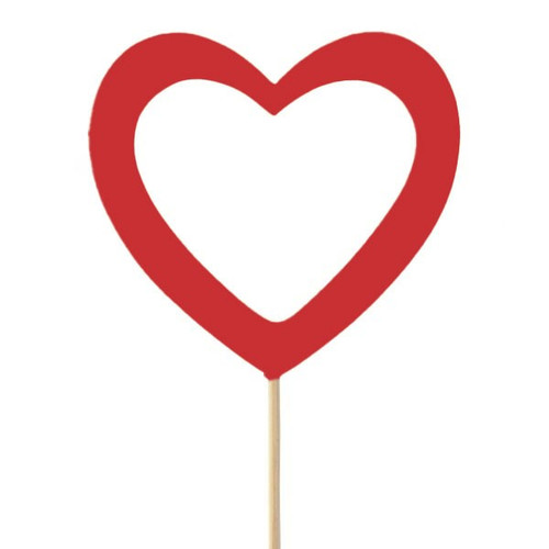 Red Wooden Heart Pick Red Wooden Heart Pick
