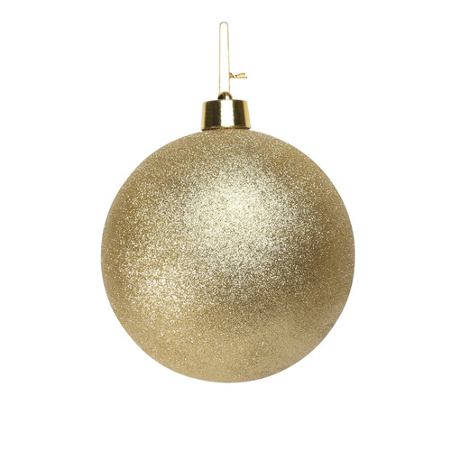 Gold Glitter Shatterproof Bauble (x1) (25cm) Gold Glitter Shatterproof Bauble (x1) (25cm)