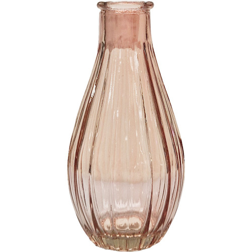 Pink Vintage Fluted Bud Vase (14cm) Pink Vintage Fluted Bud Vase (14cm)