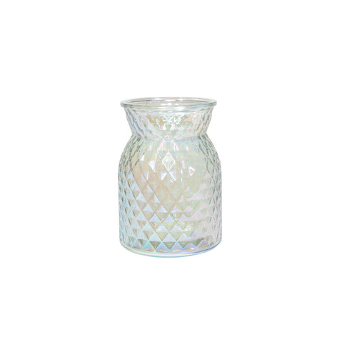 Meadow Flower Vase with Diamond Embossed Pattern & Iridescent??Finish (16cm) Meadow Flower Vase with Diamond Embossed Pattern & Iridescent??Finish (16cm)