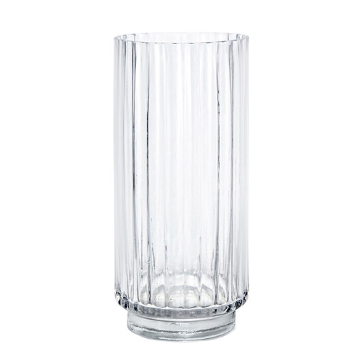 Clear Rochelle Fluted Cylinder Glass Vase (27cm) Clear Rochelle Fluted Cylinder Glass Vase (27cm)