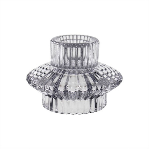 Clear Imogen Dual Glass Candle Holder (5cm) Clear Imogen Dual Glass Candle Holder (5cm)