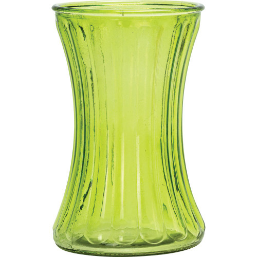 Green Hour Glass Pencil Pleat Vase Green Hour Glass Pencil Pleat Vase