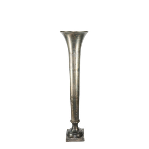 Antique Silver Poseidon Trumpet Vase (117 x 29cm) Antique Silver Poseidon Trumpet Vase (117 x 29cm)