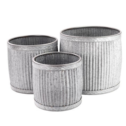 Low Deco Rim Planters (Set of 3)