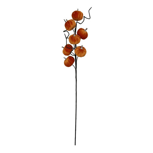Orange Velvet Pumpkin Pick (70cm) Orange Velvet Pumpkin Pick (70cm)