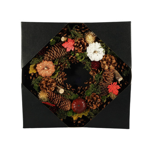 Autumn Wreath with Leaves & Pumpkins (30cm)