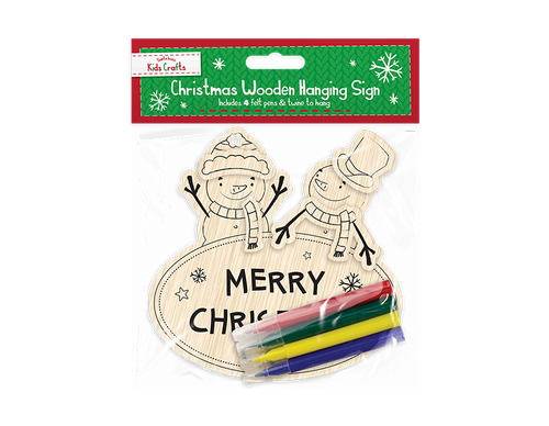Colour-In Wooden Hanging Plaque (Assorted Designs)