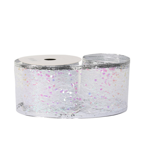 White Glitter mesh ribbon 63cm x 10 yards White Glitter mesh ribbon 63cm x 10 yards