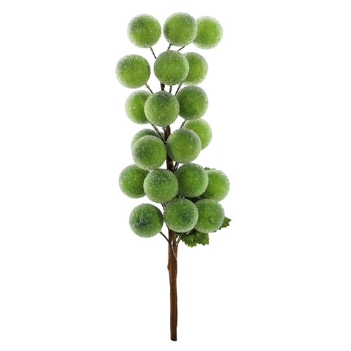 Green Frosted Grape Pick (25cm)