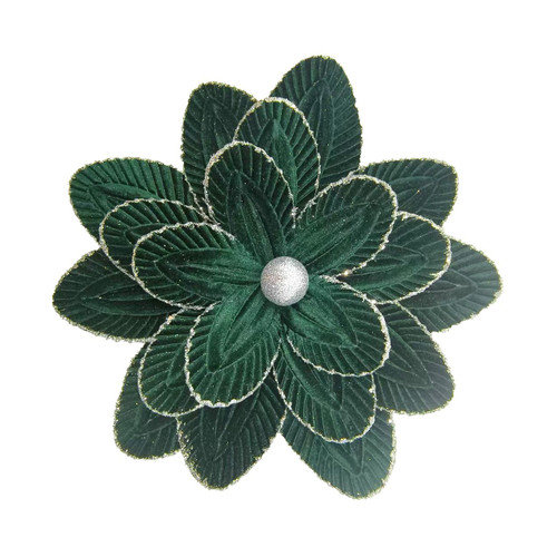 Dark Green Poinsettia Pick (30cm)